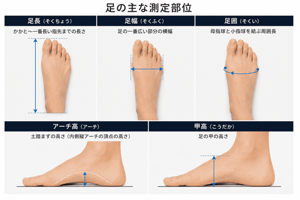 足の測定部位