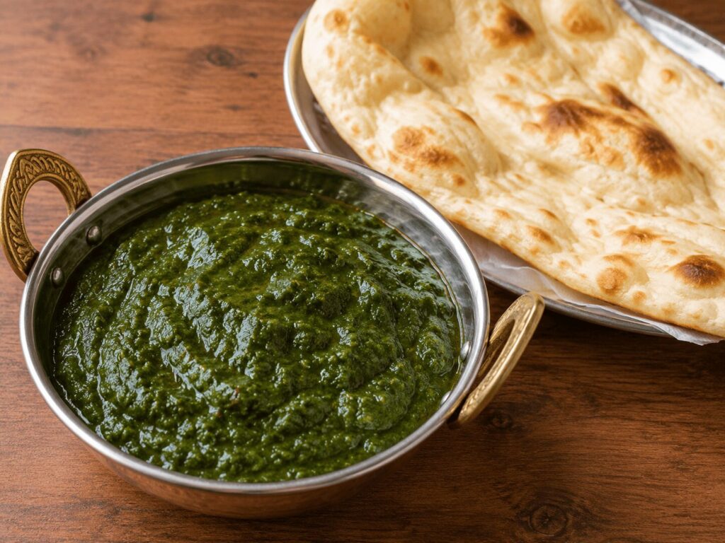 ほうれん草カレーとナン。僕の唯一好きな本格カレー。